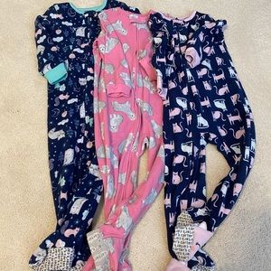 Set of 3 Carters fleece footed pjs